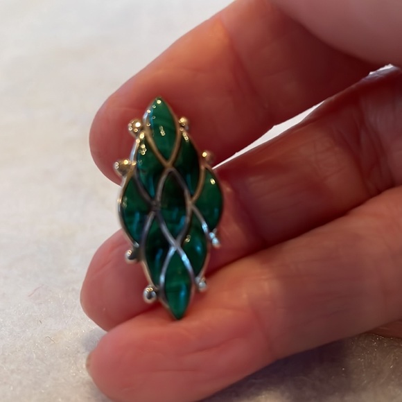 Green Jasper Sterling Earrings - Picture 3 of 5